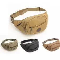 Bolsa De Cintura Pochete De Lona Masculina Feminina Reforçarda