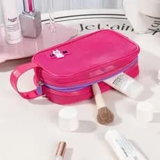 Necessaire Organizador com Grade Antiacúmulo: Maquiagem Transparente, WashBag à Prova D'Água