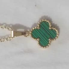 Colar trevo de quatro folhas, Cordão Trevo, Gargantilha trevo da sorte, Cordão trevo feminino, Corrente com pingente de