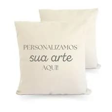 Kit 2 Capas para Almofada Off White Personalizada Sublimação Suede Alta Qualidade 45x45