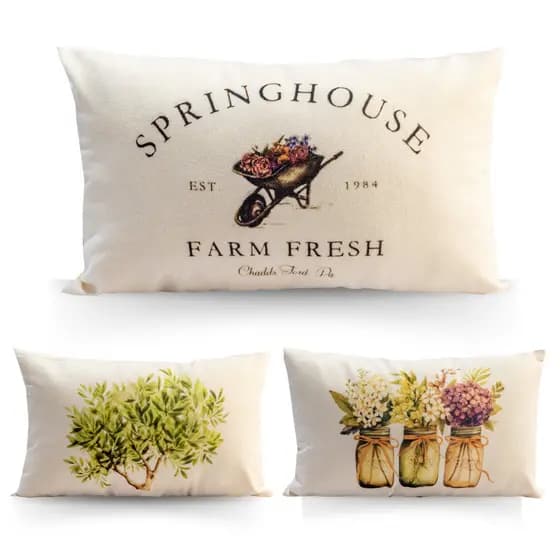 Capa Almofada Baguete Off White Estampada Personalizada para Sala Quarto em Suede Alta Qualidade Crie seu Kit
