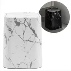 Lixeira Banheiro Plastica Capa Estampa Marmore Decorativa