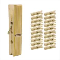 Pregador de Roupa em Bambu Kit 20 Unidades Alta Qualidade Resistente