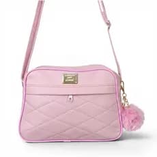 Bolsa Feminina Alça Transversal Pequena Moda Blogueira Com Chaveiro Pompom