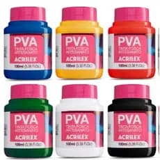 Kit 2 Tintas PVA Acrilex 100ml Fosca Artesanato Com possibilidade de Alteração de Cor
