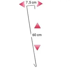 9 ganchos para cabos medindo 60 cm × 7,5 cm