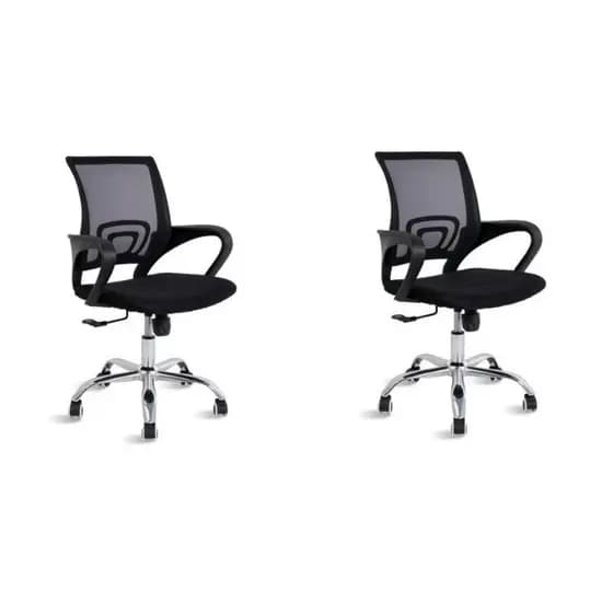 Kit 2 Cadeiras de Escritório Mesh Ergonômica com pistão reforçado até 150kg