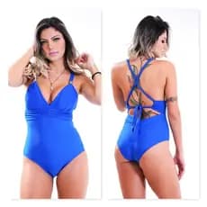 Maiô Frente Única com Bojo Elegante – Moda Praia Feminina Cintura Alta Modelador | Preto, Azul, Vermelho, Marinho, Verde