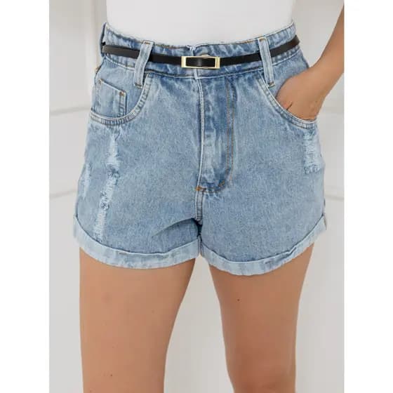 WL Moda Shorts jeans feminino com bolso short jeans juvenil natural shorts Feminino com bolsas com rascada cintuta alta