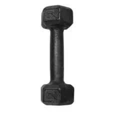1 Halter Sextavado de 2kg Pintado Preto Ferro Fundido Exercícios Em Casa e Academia