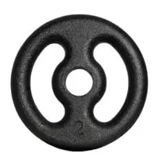 Anilha 2kg Furo 31mm Ferro Fundido Pintado Preto 1 Unidade Exercícios Em Casa Ar Livre Academia