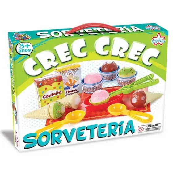 Sorveteria Infantil Brinquedo Crec Crec Faz De Conta Com Sorvetes 20 Peças