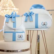 Kit Maternidade 2 Peças Bolsa e Mochila -Personalizado Térmica Impermeável, Coleção Teddy