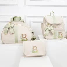 Kit Maternidade 3 Peças, Bolsa, Tocador e Mochila Personalizado Térmica Impermeável,Coleção Bubbaloo