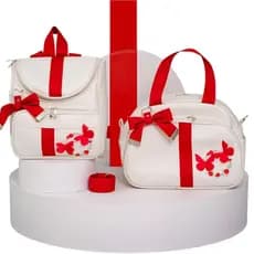 Kit Bolsas Maternidade 2 peças Bolsa e Mochila Térmica Impermeável, Coleção Pureza - PRONTA ENTREGA
