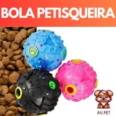 Bola Interativa Brinquedo Pet c/ Porta Petisco Comedouro Ração para Cachorro com Apito Som