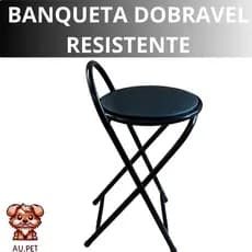 Banco Dobrável Estofado Preto Portátil – Kit 2un Resistente Para Pesca, Camping e Praia
