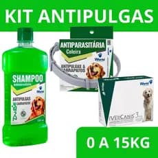 Kit Completo Ivercanis Antipulgas Shampoo 500ml + Remédio Todos Pesos