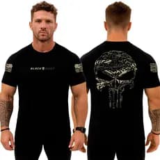 Camiseta Dry Fit Original Masculina Caveira Justiceiro das Armas Black Army