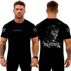 Camiseta Dry Fit Masculina Ghost Militar Sombrio Academia Black Army