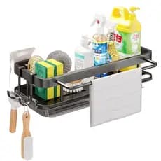 Suporte Organizador Alumínio Porta Detergente Condimentos Prateleira Suspensa Rack Suporte Cozinha