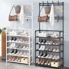 Arara 4/5 Andar Sapateira Organizador Cabideiro Suporte Multiuso Sapato Tenis Roupa Armários TOP