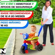 Kit Brinquedo Carrinho de passeio infantil Veiculo andador bebe de empurrar para criança 1 ano