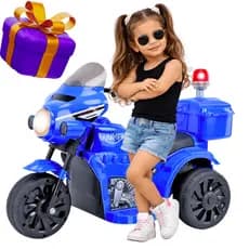 Motocicleta com sirene brinquedo veiculo elétrico infantil de passeio moto policia ronda vigilante