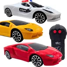 Kit 3 Carros Controle Remoto Infantil Esportivo Polícia Para Crianças pequenas presente aniversario