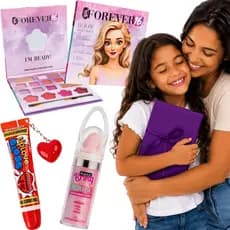 Kit Maquiagem Infantil presente menina 7 anos Beleza gloss pó de fada Brinquedo lavavel Atóxica