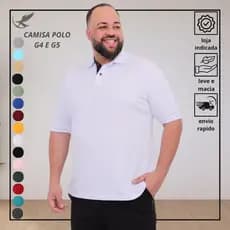 Polo Camisa Masculina Básica Plus Size G4 G5 Tamanhos Extra Grande