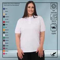Camisa Gola Polo Piquet Feminina Plus Size g1 g2 g3 Alta Qualidade Luxo Trabalho\Casual