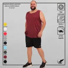 Camiseta Regata Básica Masculina Plus Size