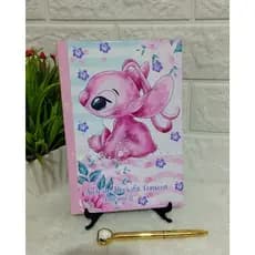 Cadernos Brochurinhas Pequeno Personalizado Menina Stich e Angel