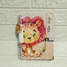 Caderneta de Vacinação Personalizada Menino Leão Aquarela  Luxo Com Nome Capa Dura