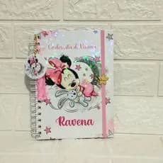 Caderneta de Vacinação Personalizada Minnie Rosa Baby Menina Capa Dura com Nome