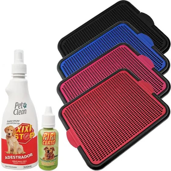 Kit Sanitário Educador Pipi Dog Tapete Canino Higiênico Cachorro Cães Plástico + Xixi Sim Xixi Não