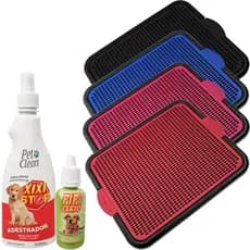 Kit Sanitário Educador Pipi Dog Tapete Canino Higiênico Cachorro Cães Plástico + Xixi Sim Xixi Não