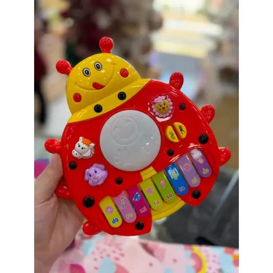 Brinquedo Musical Joaninha Com Luzes e Teclado Infantil