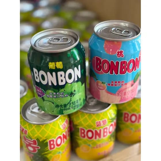 Suco Bon Bon com Pedaços 238ml Importado – Uva, Pêssego e Abacaxi
