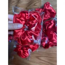 Kit 10 Mimo Xuxa scrunchie prendedor de cabelo cetim anti frizz tamanho grande vermelho