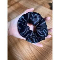 Scrunchies de cetim xuxas para cabelo anti-frizz cor preta tamanho grande reforçados 5/10/15 unidades