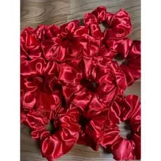 10 Xuxas para cabelo cetim vermelho embaladas individualmente mimo scrunchie vermelho grande