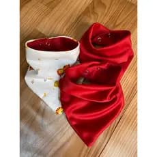 Kit 3 babador bandana estampa leão cor vermelho ajustável no pescoço bebê menino