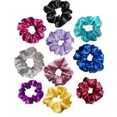 Scrunchie xuxa de cetim prendedor de cabelo várias cores tamanho grande antifrizz