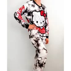 Conjunto Pijama Feminino Hello Kitty | Manga Longa | Suede Macio | PP–XG