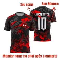 Camiseta Interclasse Personalizada DryFit Homem Aranha | Camisa de Time para Jogos Escolares