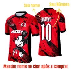 Camiseta Esportiva Escolar Mickey-mouse – Camiseta Dry Fit Personalizada para Interclasse