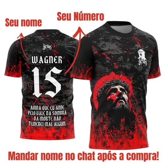 Camisa Dry Fit 100% Poliéster Cristã Jesus – Camiseta Personalizada com Nome/Número