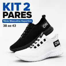 2 Pares Tênis Masculino Esportivo Casual Leve Confortável Para Todos os Momentos Academia Treino
